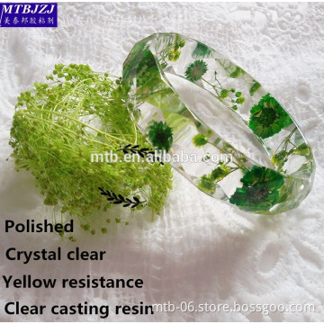 Clear Liquid Epoxy Resin Casting Adhesive with Dried Flower Doming for Bangle and Bracle